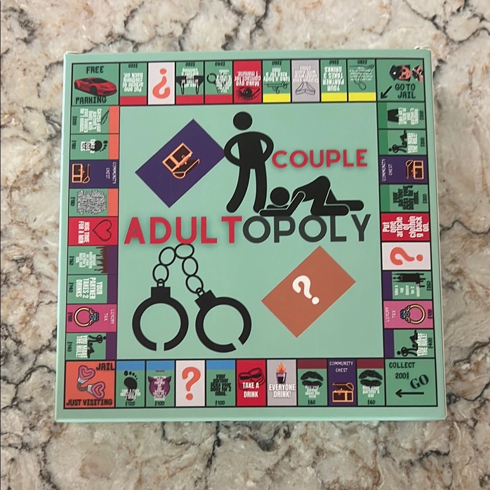 Green and Black Adult Board Game with Handcuffs Graphic